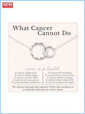 Cancer Survivor Necklace 14k Gold Plated Sterling Silver Interlocking Rings